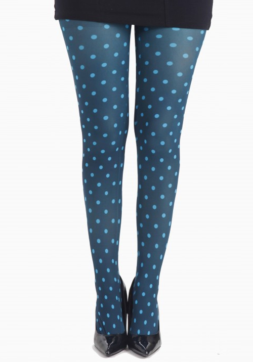 Polka Dot Printed Tights (FloTurquoise) Plus Size Bras